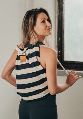 Organic gymbag - csíkos sötétkék - PATENT DUO