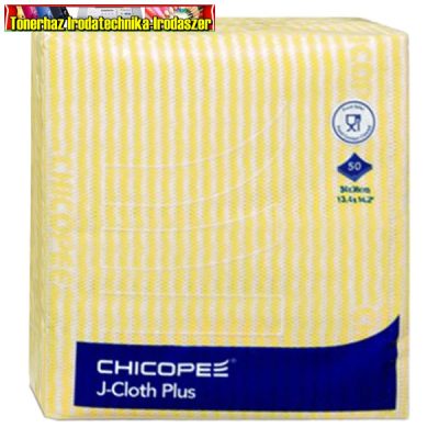 Törlőkendő konyhai CHICOPEE J-Cloth Plus eldobható 34 x 36 cm sárga 50 darabos