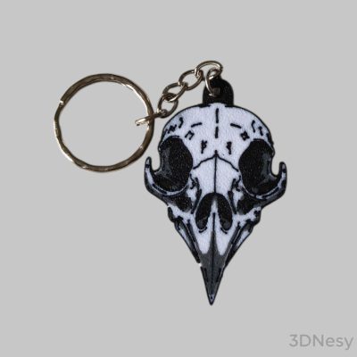 Varjú koponya kulcstartó