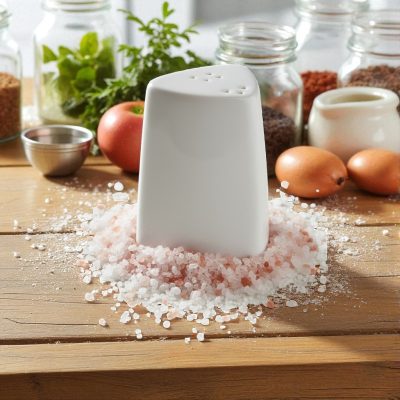 Háromszög alakú sószóró porcelán 4,5x4,5x6,5 cm