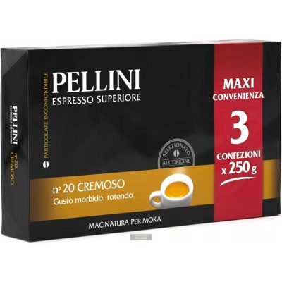 Pellini N.20 Cremoso kávé, 3x250g