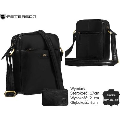 Peterson Férfi Bőr Oldaltáska Ptn 720-Tum-0536 Fekete