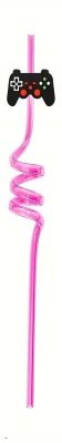 GAMER KONTROLLERES SZÍVÓSZÁL - PINK/FEKETE