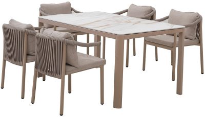 Rojaplast BOISE alumínium étkezőgarnitúra – cappuccino