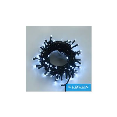 WISDOM fényfüzér hideg fényű 180LED 9m zöld kábellel 8 fun. IP44