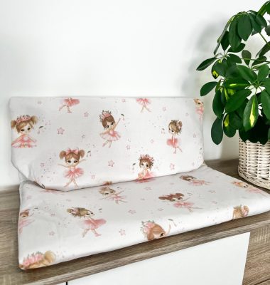 Púder Tánc – óvodai derékalj 56x130 cm | balerinás–púder rózsaszín, 100% pamut, antiallergén töltet