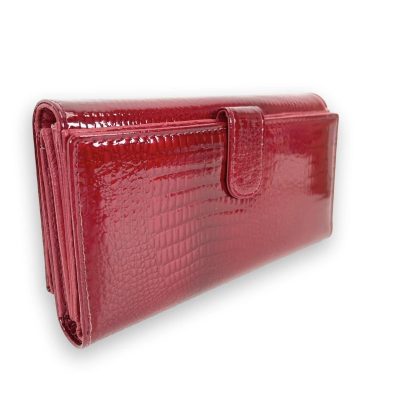 Jennifer Jones Női Bőr Pénztárca 5199-2 Piros Lakk - Nagy Méret - Extra Kártyatartóval