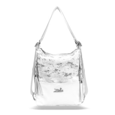 Zellia Női Válltáska/Hátizsáká Alakítható 22199 Ezüst-Fehér - D2 -