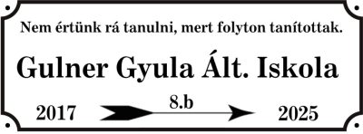 Egyedi utcanév tábla iskolai