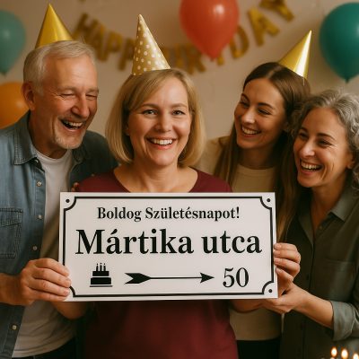Egyedi utcatábla szülinapi