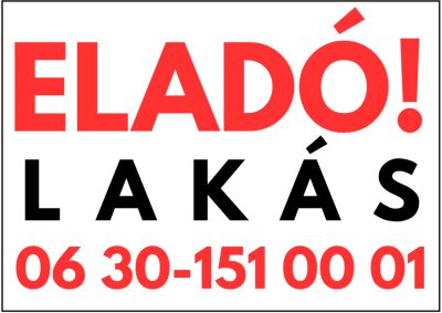Eladó lakás tábla