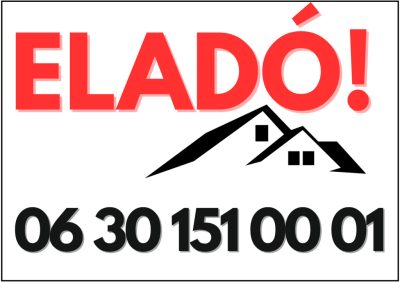 Szimpla eladó ház tábla