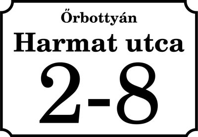 Fekvő házszámtábla 1