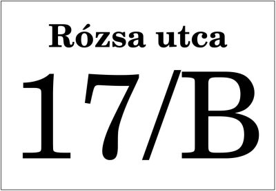 Fekvő házszámtábla 2