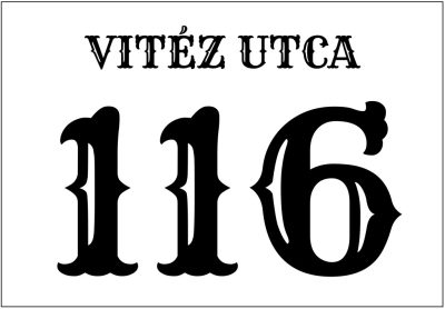 Fekvő házszámtábla 3