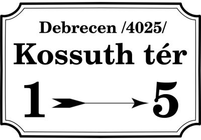 Fekvő házszámtábla 10