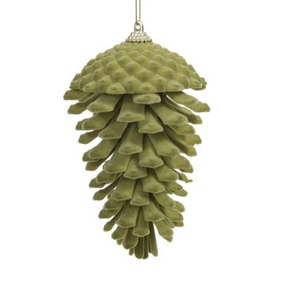 Toboz flokkolt műanyag zöld S/2 14x8cm