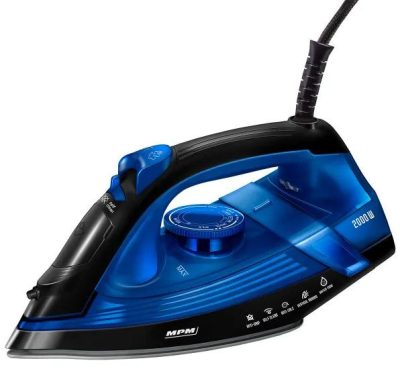 MPM Gőzőlős Vasaló - 2000W, Kék-Fekete, Tapadásmentes Talp MZE-25