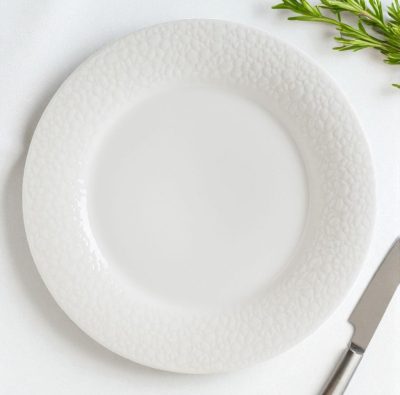 Albus Portedo enyhe krém színű porcelán lapostányér 24 cm - 6 db-os csomag