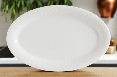 Albus Portedo enyhe krém színű porcelán ovális sültestál 28x18x2 cm - 6 db-os csomag