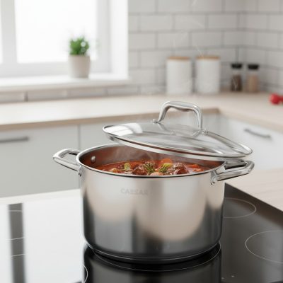 Caesar 10 literes indukciós fazék üveg fedővel, 28 m-es átmérő