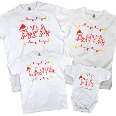 Karácsonyi cukorkás anya, apa, lánya fia - 4db családi szett