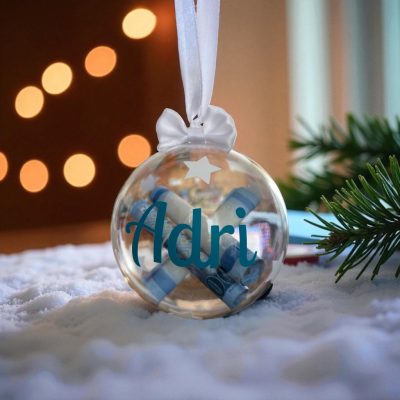 Ajándéktartós átlátszó Karácsonyi gömb 
