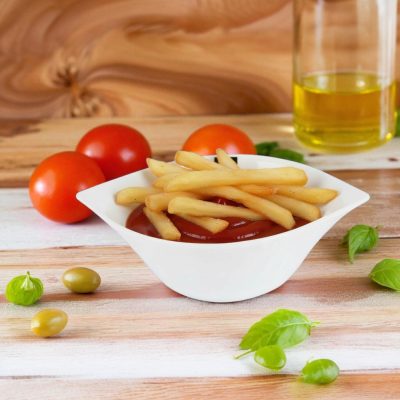 Gourmet mártogatós kistálka, fehér porcelán 15x11.5x4.2cm