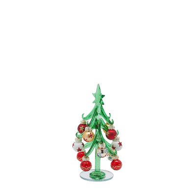 Üvegfenyő rárakható díszekkel 16x7cm