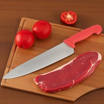 Szakácskés 25 cm penge piros nyéllel - HACCP kompatibilis