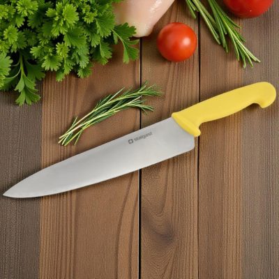 Szakácskés 25 cm penge sárga nyéllel - HACCP kompatibilis