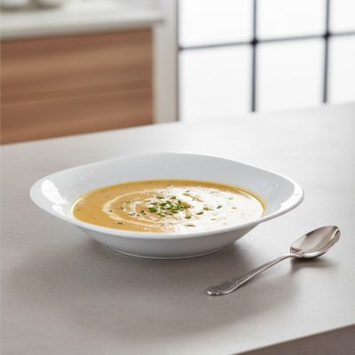 PARMA FEHÉR szögletes mélytányér 23x23cm, 6 db-os csomag, 0,6 liter - Bormioli Rocco opál üveg