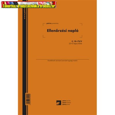 Ellenőrzési napló, 25x3, A4, PÁTRIA C.18-72/v Nyomtatvány