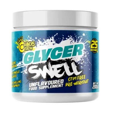GLYCER SWELL™ - Koffeinmentes Pre-Workout - Brutális Bedurranás, Nagyobb Erő-Állóképesség, Fokozott Hidratáltság - 200g - Chaos Crew