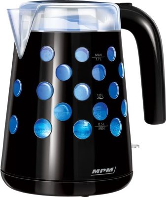 MPM Vízforraló Fekete/Pöttyös 2200W 1,7l MCZ-86C