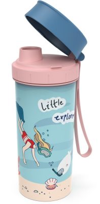 Rotho "Little explorer" műanyag ivóplack, kulacs gyerekeknek 0,4 L - rózsaszín