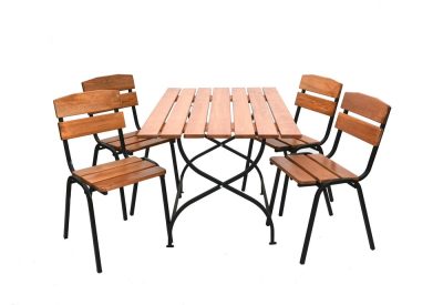 Rojaplast Udine fenyőfából készült kerti bútor szett, 4 db székkel