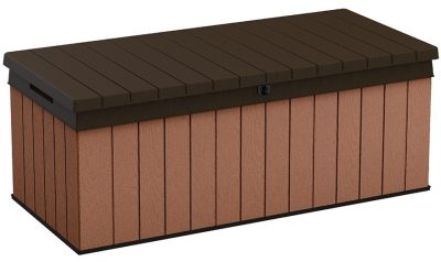 Keter Darwin műanyag kerti tároló doboz, 380 L, barna
