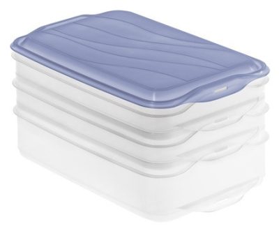 Rotho Rondo 2 X 0,75 L + 1 X 1,35 L literes műanyag ételhordozó - átlátszó/kék