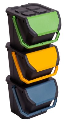 DEA home Frida műanyag szemetes szett szelektív hulladékokhoz 3x25L - színes