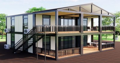 EMELETES KONTÉNERHÁZ - 2* 37 NM KÜLÖN BEJÁRATÚ LAKRÉSSZEL+KÜLSŐ LÉPCSŐFELJÁRÓ TERASSZAL