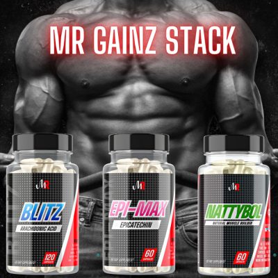 MR GAINZ STACK - Extrém Erő & Izomtömeg Fokozó Csomag - Arachidonic Acid + Epicatechin + Laxogenin - Muscle Rage