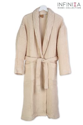 Infiniza Waffle Színes Köntös - Bézs - XL