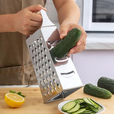 Négyoldalú reszelő 24,5 cm, bambusz markolattal, rozsdamentes