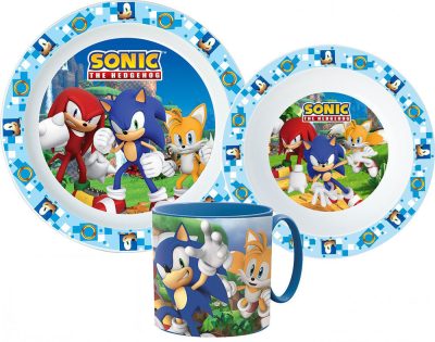 Sonic a sündisznó Adventure étkészlet, micro műanyag szett bögrével 265 ml