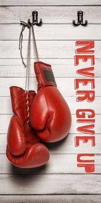 Never give up Box fürdőlepedő, strand törölköző 70x140cm