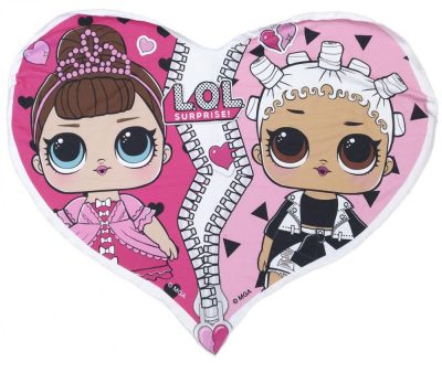 LOL Surprise Heart forma fürdőlepedő, strand törölköző 115x90 cm (Fast Dry)