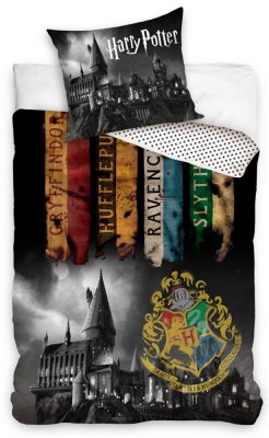 Harry Potter Houses Night ágyneműhuzat 140×200cm, 70×90 cm