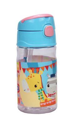 Fisher-Price Animals Party műanyag szívószálas kulacs akasztóval 350 ml