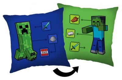 Minecraft How to Creeper párna, díszpárna 40 x 40 cm